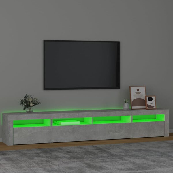 TV skříňka s LED osvětlením betonově šedá 240x35x40 cm 3152725
