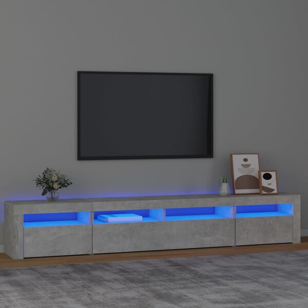 TV skříňka s LED osvětlením betonově šedá 240x35x40 cm 3152725