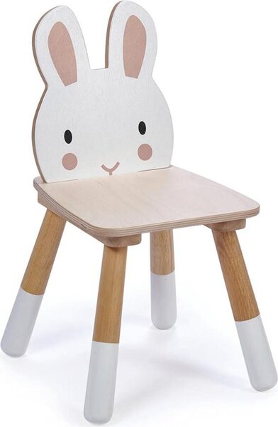 Tender Leaf Toys Forest Rabbit Chair, Židle, Růžová, Bílá, Dřevo, Překližka, 3 rok/roky, 32 cm, 30 cm