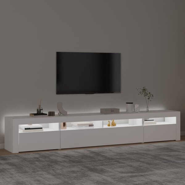 TV skříňka s LED osvětlením bílá 240x35x40 cm 3152722