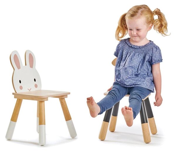 Tender Leaf Toys Forest Rabbit Chair, Židle, Růžová, Bílá, Dřevo, Překližka, 3 rok/roky, 32 cm, 30 cm