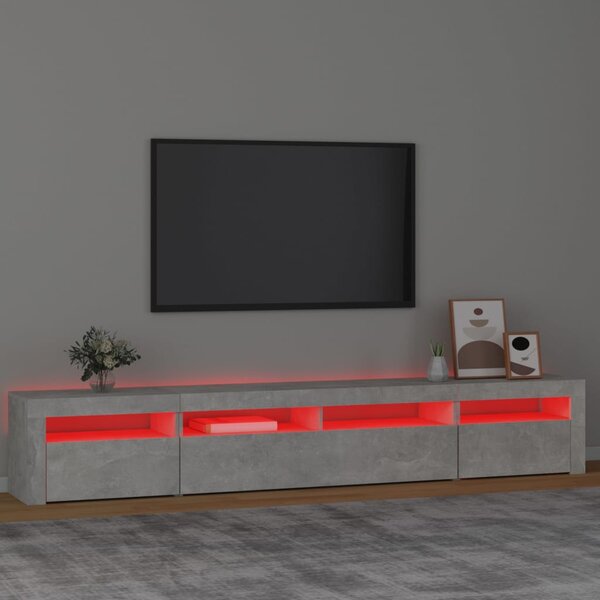 TV skříňka s LED osvětlením betonově šedá 240x35x40 cm 3152725