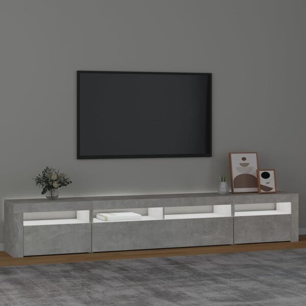 TV skříňka s LED osvětlením betonově šedá 240x35x40 cm 3152725