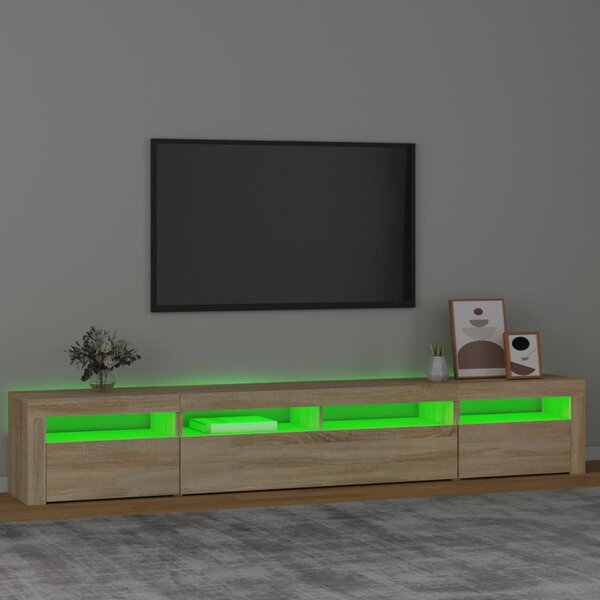 TV skříňka s LED osvětlením dub sonoma 240x35x40 cm 3152724