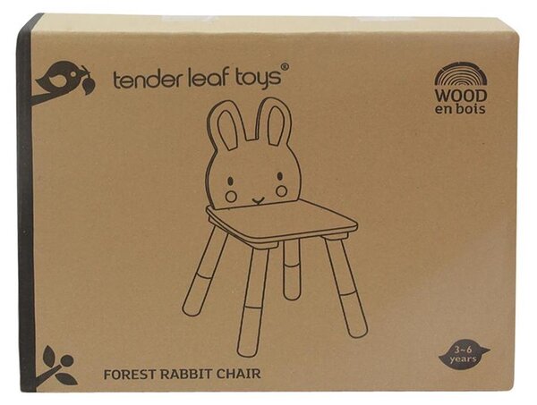 Tender Leaf Toys Forest Rabbit Chair, Židle, Růžová, Bílá, Dřevo, Překližka, 3 rok/roky, 32 cm, 30 cm