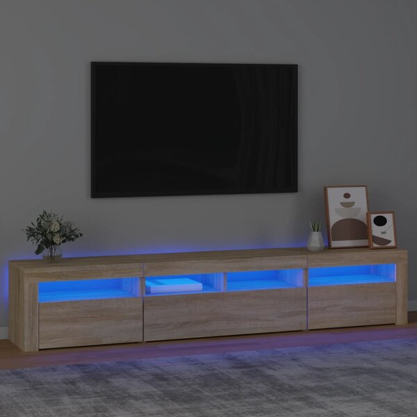 TV skříňka s LED osvětlením dub sonoma 210 x 35 x 40 cm 3152732