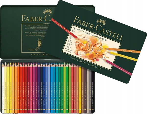 Faber-Castell 110036 Polychromos plechová krabička 36 ks