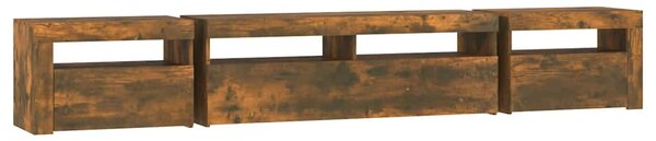 TV skříňka s LED osvětlením kouřový dub 240x35x40 cm 3152727