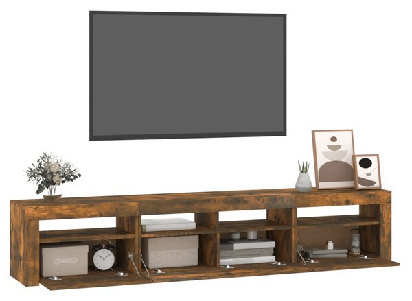 TV skříňka s LED osvětlením kouřový dub 210 x 35 x 40 cm 3152735