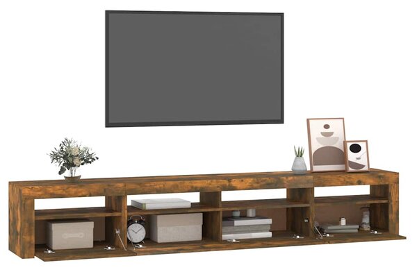 TV skříňka s LED osvětlením kouřový dub 240x35x40 cm 3152727