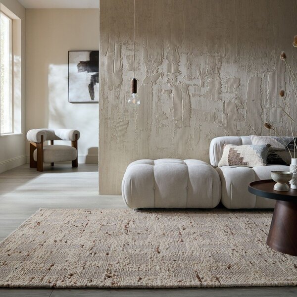 Ručně tkaný koberec s příměsí vlny v přírodní barvě 140x200 cm Rova Blend – Flair Rugs