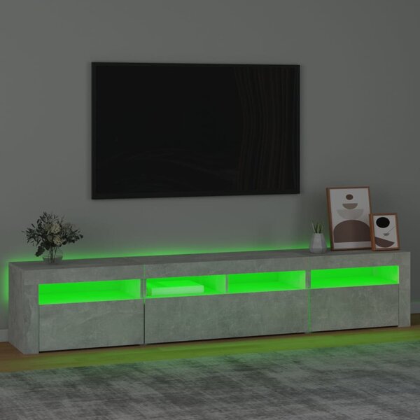 TV skříňka s LED osvětlením betonově šedá 210x35x40 cm 3152733