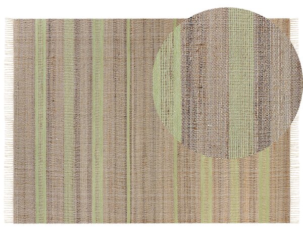 Jutový koberec 160 x 230 cm béžový/zelený TALPUR