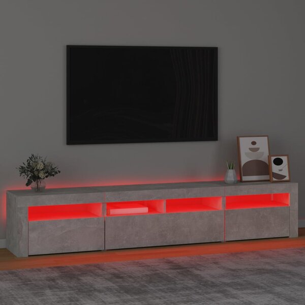 TV skříňka s LED osvětlením betonově šedá 210x35x40 cm 3152733