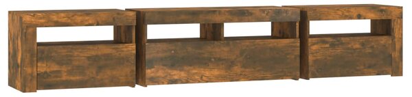 TV skříňka s LED osvětlením kouřový dub 210 x 35 x 40 cm 3152735