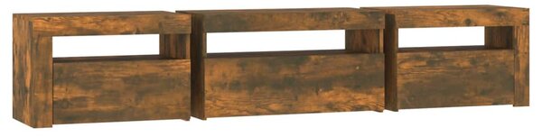 TV skříňka s LED osvětlením kouřový dub 195x35x40 cm 3152743