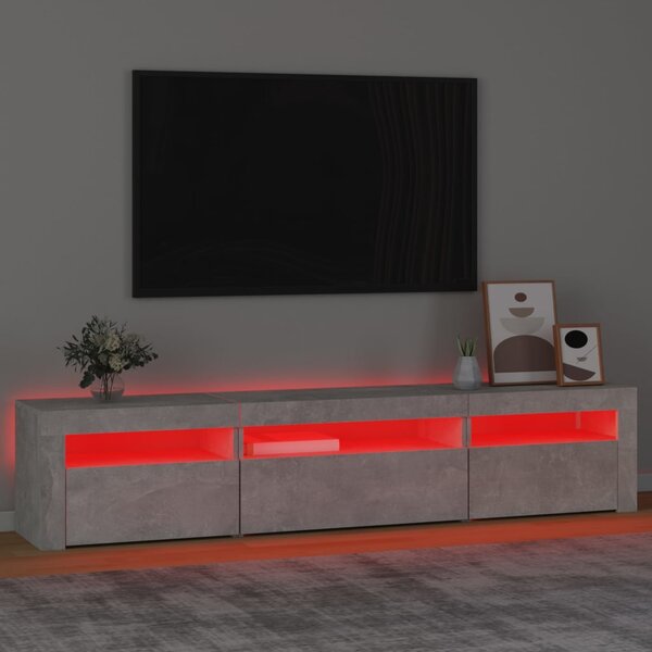 TV skříňka s LED osvětlením betonově šedá 195x35x40 cm 3152741