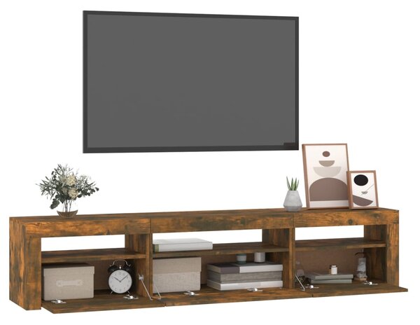 TV skříňka s LED osvětlením kouřový dub 195x35x40 cm 3152743