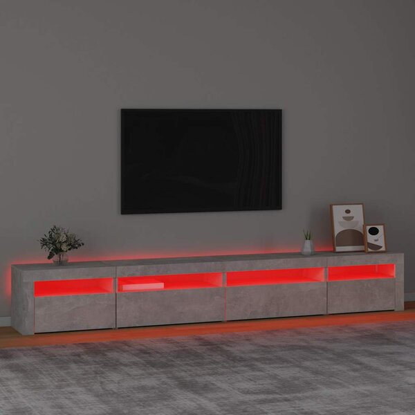 TV skříňka s LED osvětlením betonově šedá 270 x 35 x 40 cm 3152749