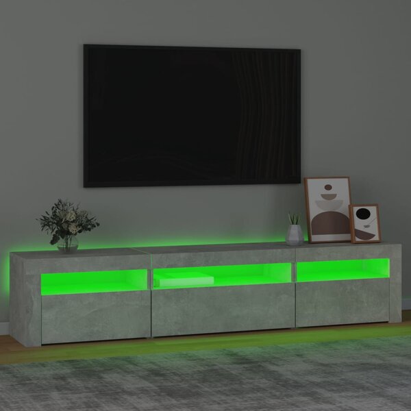 TV skříňka s LED osvětlením betonově šedá 195x35x40 cm 3152741