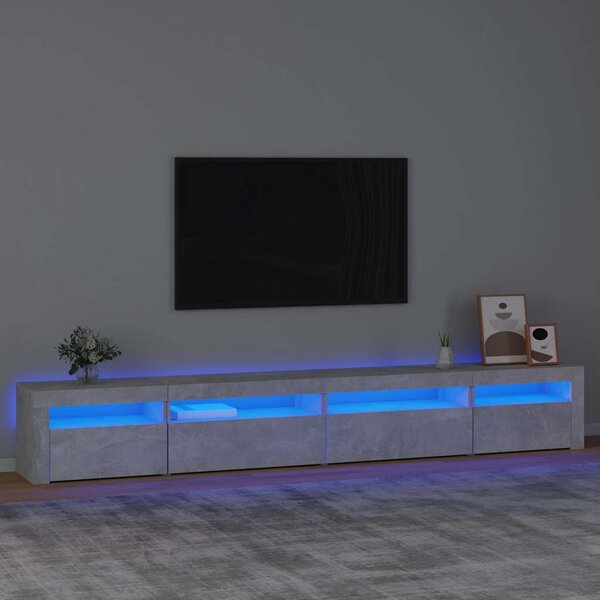 TV skříňka s LED osvětlením betonově šedá 270 x 35 x 40 cm 3152749