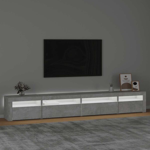TV skříňka s LED osvětlením betonově šedá 270 x 35 x 40 cm 3152749