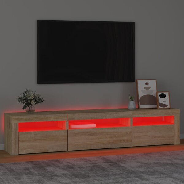 TV skříňka s LED osvětlením dub sonoma 195 x 35 x 40 cm 3152740