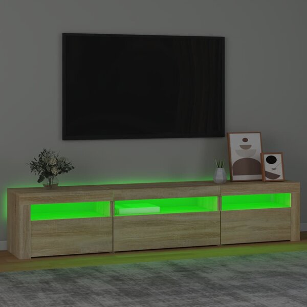 TV skříňka s LED osvětlením dub sonoma 195 x 35 x 40 cm 3152740