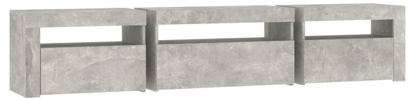 TV skříňka s LED osvětlením betonově šedá 195x35x40 cm 3152741