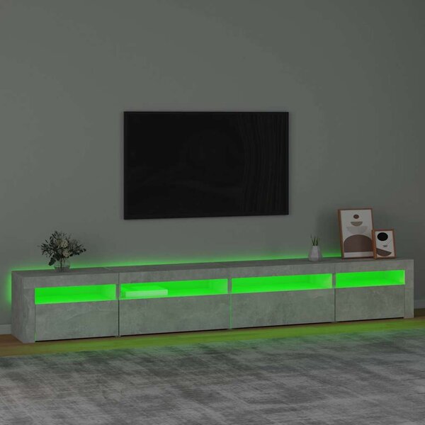 TV skříňka s LED osvětlením betonově šedá 270 x 35 x 40 cm 3152749