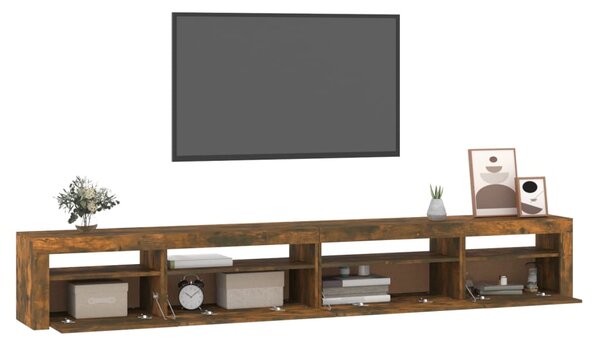 TV skříňka s LED osvětlením kouřový dub 270 x 35 x 40 cm 3152751