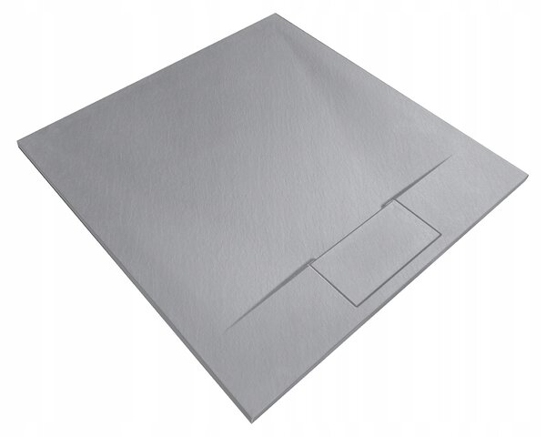 Sprchová vanička čtvercová kamenná bazaltová světle šedá Grey 90x90 Rea