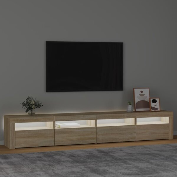 TV skříňka s LED osvětlením dub sonoma 240x35x40 cm 3152764