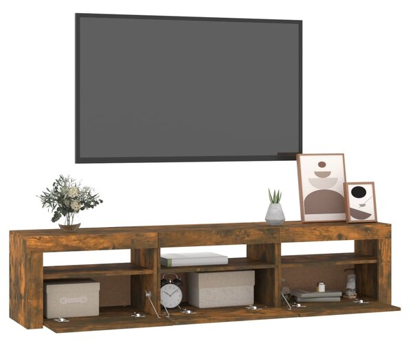 TV skříňka s LED osvětlením kouřový dub 180x35x40 cm 3152759