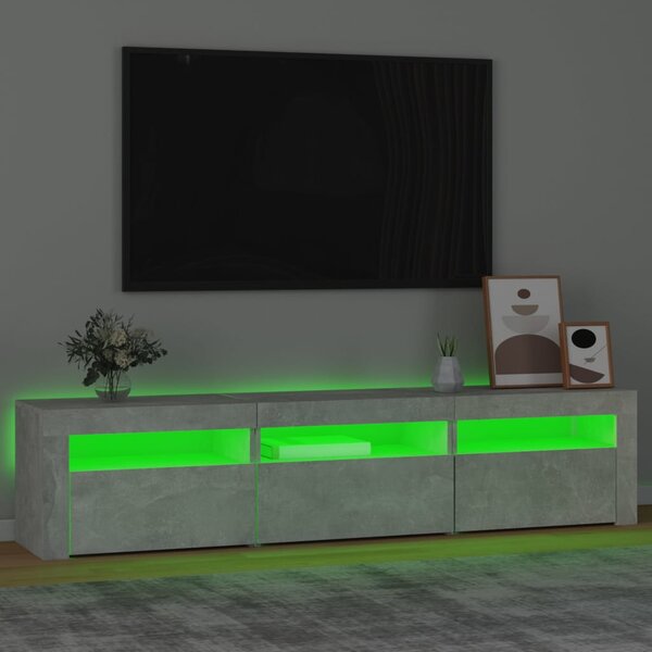 TV skříňka s LED osvětlením betonově šedá 180x35x40 cm 3152757