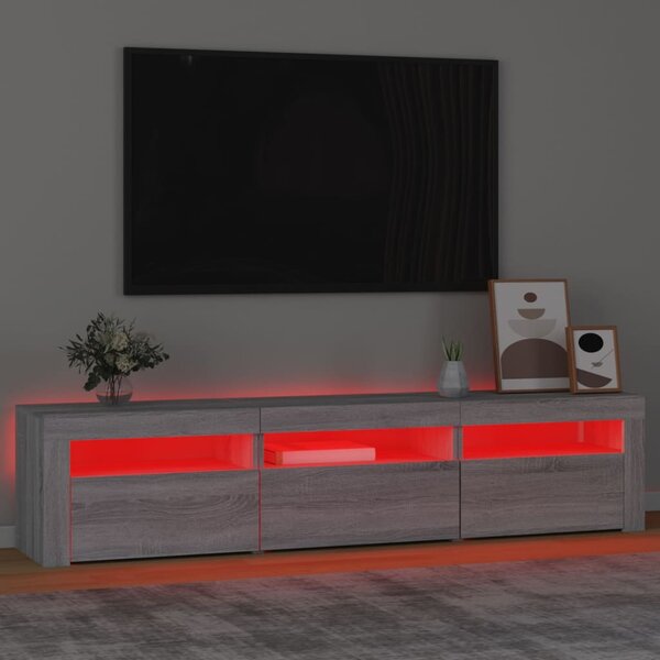 TV skříňka s LED osvětlením šedá sonoma 180x35x40 cm 3152760