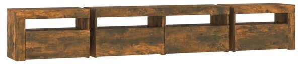 TV skříňka s LED osvětlením kouřový dub 240x35x40 cm 3152767