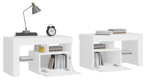 Noční stolky 2 ks s LED osvětlením bílé 70 x 36,5 x 40 cm 3152770