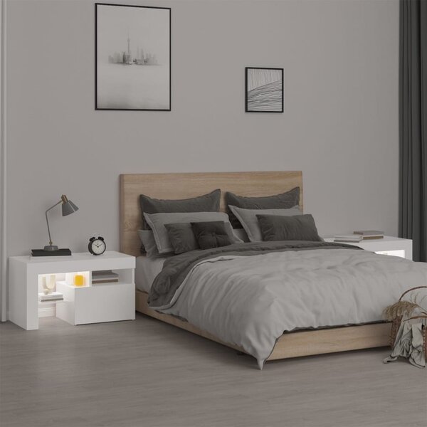 Noční stolky 2 ks s LED osvětlením bílé 70 x 36,5 x 40 cm 3152770
