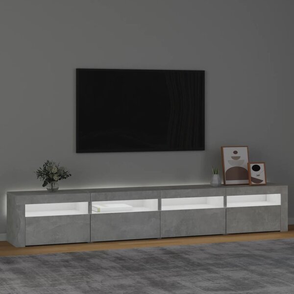 TV skříňka s LED osvětlením betonově šedá 240x35x40 cm 3152765