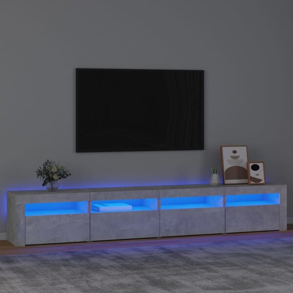 TV skříňka s LED osvětlením betonově šedá 240x35x40 cm 3152765
