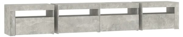 TV skříňka s LED osvětlením betonově šedá 240x35x40 cm 3152765