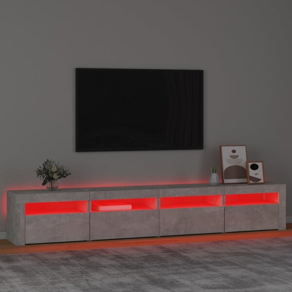 TV skříňka s LED osvětlením betonově šedá 240x35x40 cm 3152765