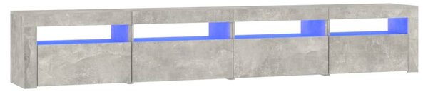TV skříňka s LED osvětlením betonově šedá 240x35x40 cm 3152765