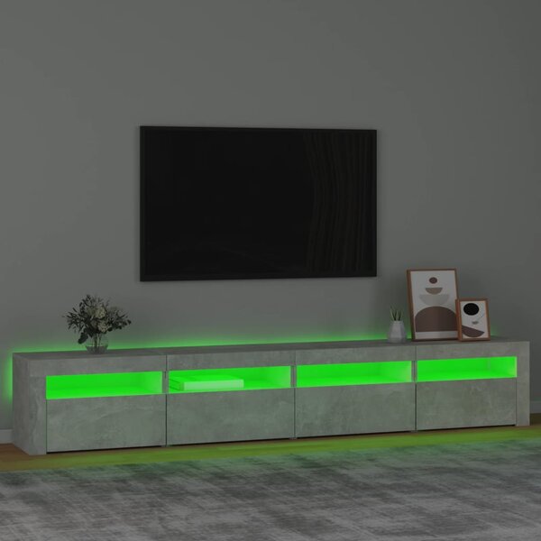 TV skříňka s LED osvětlením betonově šedá 240x35x40 cm 3152765