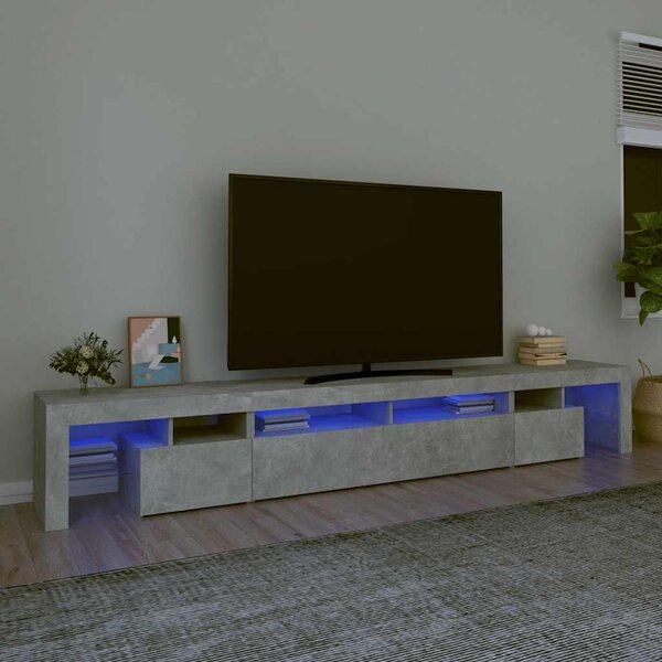 TV skříňka s LED osvětlením betonově šedá 260x36,5x40 cm 3152781