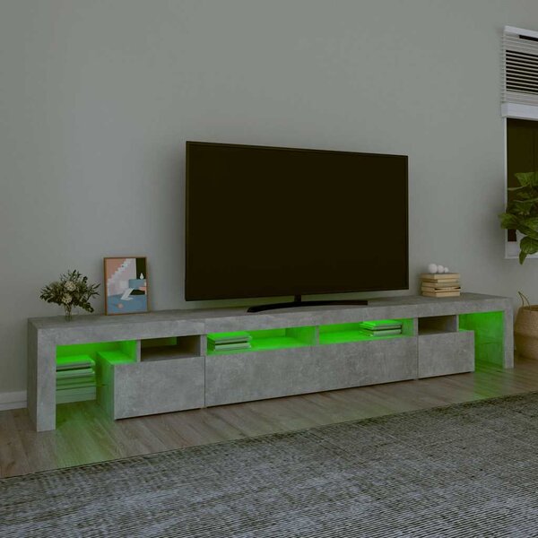 TV skříňka s LED osvětlením betonově šedá 260x36,5x40 cm 3152781