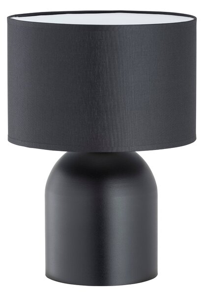 Stolní lampa ASPEN LN1 – černá, bílé textilní stínidlo, 1× E27, šířka 25 cm