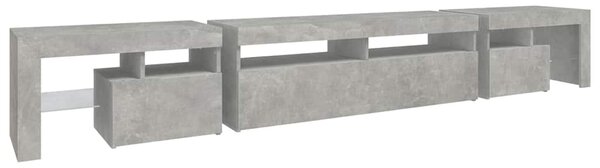 TV skříňka s LED osvětlením betonově šedá 260x36,5x40 cm 3152781