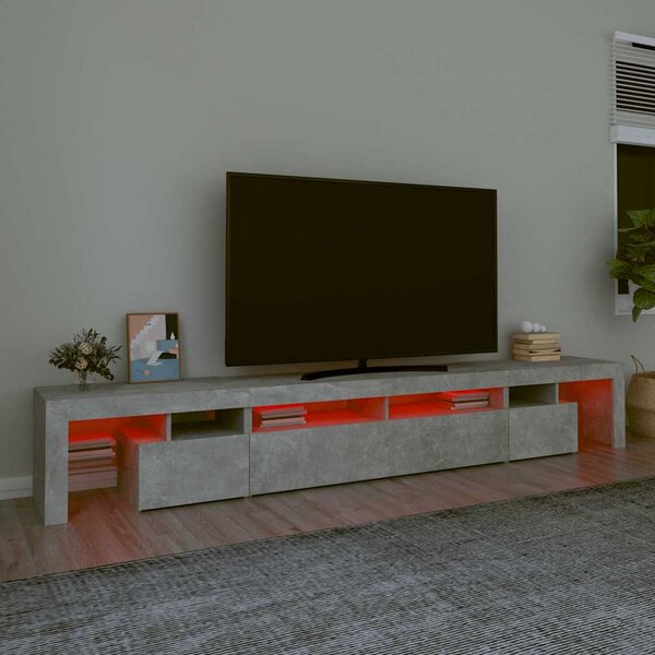 TV skříňka s LED osvětlením betonově šedá 260x36,5x40 cm 3152781